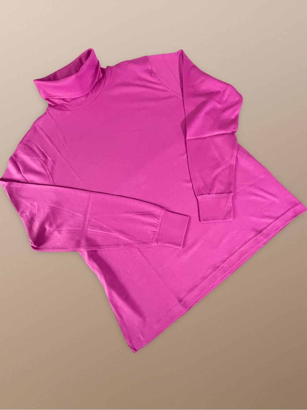 Lands End Cotton Purple Orchid Long Sleeve Seamless Turtleneck Top SzLP New